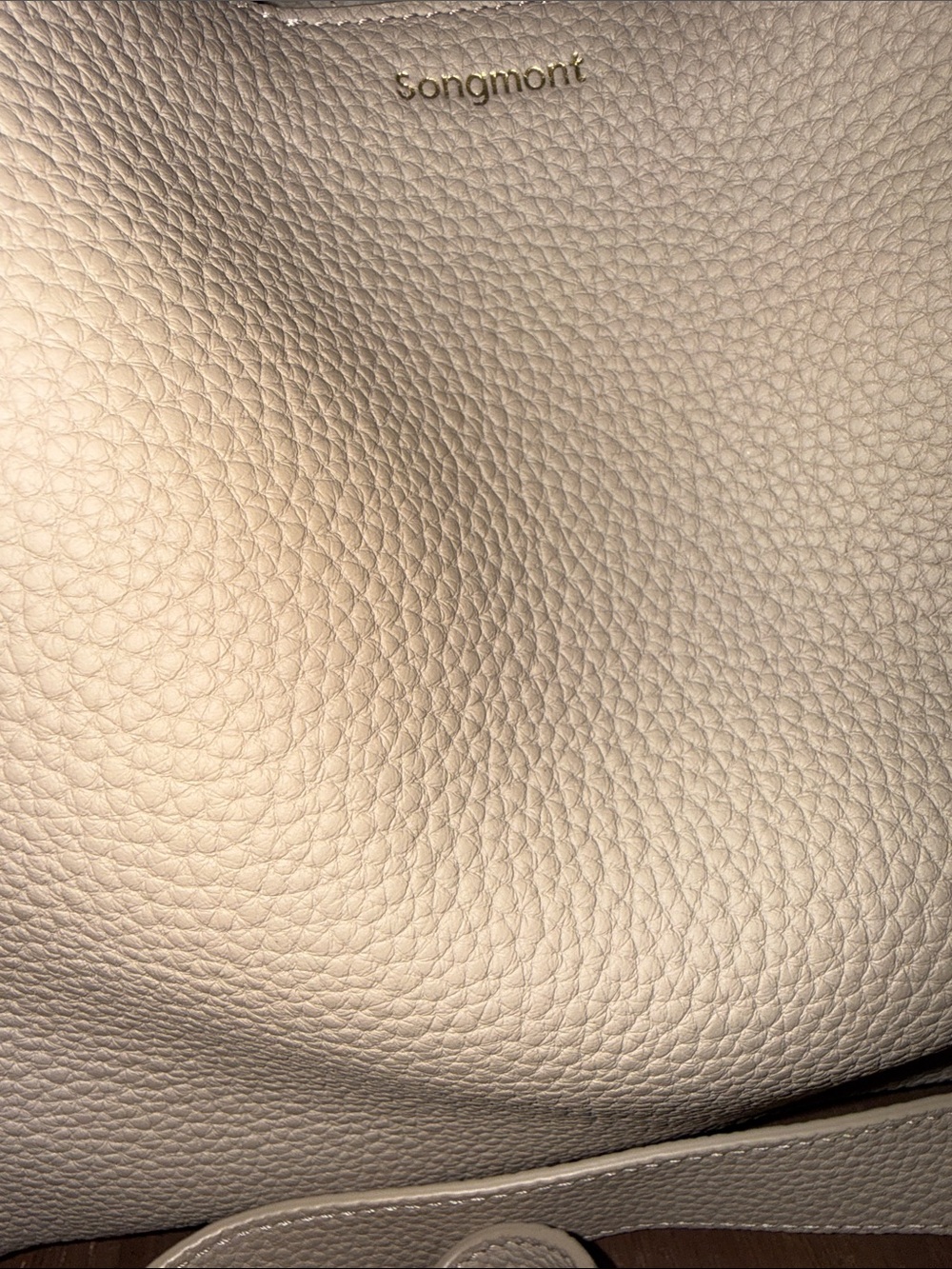 Songmont Taupe Pebbled Shoulder Tote - Picture 10 of 10